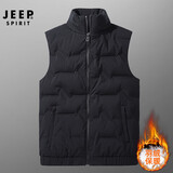 JEEP SPIRIT吉普 羽绒马甲冬季加厚保暖户外简约时尚马甲 TT2016黑色 XL
