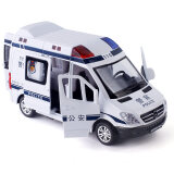 仿真合金120救护车玩具仿真110警车汽车模型男孩合金消防车面包车玩具 白蓝色