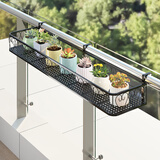 京维美居花架阳台栏杆绿萝多肉花架置物架铁艺悬挂收纳摆放护栏窗台花盆架 圆角设计120*25*12CM