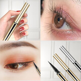 火烈鸟眼线笔液笔细头流畅防水防汗持久不易晕染新手软头初学者女 小金笔（黑色海绵头）