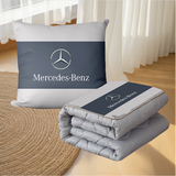 汽车抱枕被子两用二合一车载车用靠枕后排加厚车标空调被睡觉 奔驰 抱枕被 一个 40*40 展开110*150(cm)