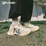 FILA FUSION潮牌斐乐女鞋BUBBLE泡泡鞋时尚百搭休闲鞋运动鞋女 古白色-AW 网面更透气 36.5