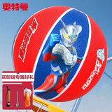 哈哈球儿童玩具5号篮球3-6岁小皮球户外亲子运动幼儿园拍拍球生日礼物 5号篮球竖版赛罗-G6420红蓝