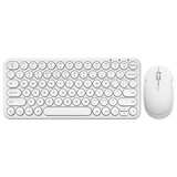 B.O.W 航世HW098SD 无线键盘鼠标套装 超薄静音 巧克力按键 办公台式笔记本通用数字键盘 2.4G无线【键鼠套装无数字键】-白