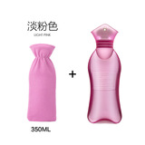 三朴samply三朴热水袋注水长条暖水袋加厚热敷肚子暖手迷你可爱透明小 迷你小蛮腰粉色+布套350ml