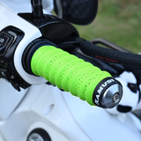 山竹电动车摩托车手把套防滑吸汗车把套手把胶套握把减震缠绕通用 绿色两条（通用型）