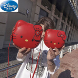 迪士尼（Disney）儿童小包包女2024夏天可爱卡通KT猫单肩包洋气斜挎迷你小圆包萌网 红色大号