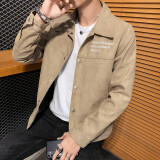 晨唐 外套男士翻领夹克春秋装衣服工装上衣秋冬季保暖大衣外套麂皮绒 HZ2806-卡其色（春秋款） XL