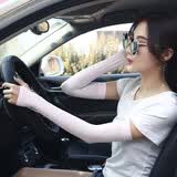 魔塑亿手冰袖防晒袖套夏季男女冰丝户外开车骑行护臂薄手臂套袖遮阳护袖子 套指 粉色 男女通用