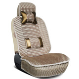 鸣帆 汽车坐垫主驾驶夏季凉垫单个冰丝座垫后排单片编织通风透气全包围车用一张通用座套 咖啡色固定腰靠单张