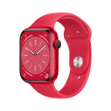 Apple Watch Series 8 智能手表GPS款45毫米红色铝金属表壳红色运动型表带MNP43CH/A