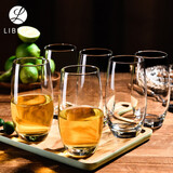 利比利比无铅玻璃杯家用透明茶杯牛奶杯果汁杯饮料杯420ml 6只