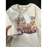 風采兔 100%纯棉美式复古overize短袖T恤女男2023夏新款百搭显瘦宽松上 灰色 XL