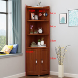 顾亲转角置物架转角柜墙角柜角柜边角柜三角柜墙角柜客厅卧室角落收纳 柚木色40*40*184 自己安装