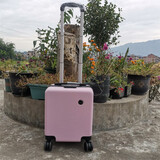 20×30×40春秋航空登机箱飞行员行李箱14英寸密码锁出差小型拉杆箱 粉色 三节拉杆20*30*40春秋包登机箱