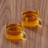 春之茗 耐热加厚玻璃品茗杯功夫茶杯 进口高硼硅玻璃耐高温有耳茶杯 2只装