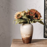 御三泥宋代美学新中式干花插花花瓶粗陶花器景德镇陶瓷瓶禅意装饰品摆件 古洲瓶【中号】24x16cm