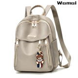 瓦迈（WAMAI）牛津布双肩包女2023新款韩版时尚休闲百搭帆布小包包女士背包书包 灰色