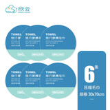 HINCLOUD一次性洗脸巾压缩毛巾浴巾加大旅游便携 大号毛巾蓝绿1筒（6个装)