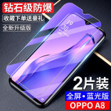 东烁 适用oppoA8钢化膜 a8手机膜 全屏覆盖抗蓝光防指纹高清防爆玻璃保护贴膜 oppoA8 蓝光款-全屏【2片装】+送礼品