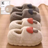 QYCKABY买一送一棉拖鞋女士秋冬季包跟2025新款家居室内情侣一对棉鞋男款 米色+咖啡【包跟款】 36-37 +40-41