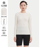 GOBI戈壁秋季基础款纯色圆领打底衫毛衣衫女士针织衫 白色01 XL