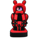 kairuishi儿童车用简易座椅座垫 便携式简易宝宝坐椅婴儿汽车增高坐垫 黑红小熊款 有增高垫