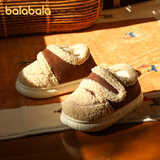 巴拉巴拉羊羔绒儿童棉鞋2025新款冬季男孩舒适加厚毛绒拖鞋户外保暖亲子鞋