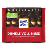 RITTER SPORT正品促销 德国进口RitterSport夹心牛奶排块运动黑巧克力100g 26年5月全榛仁黑巧克力100g