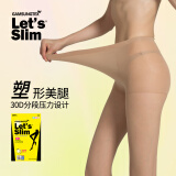 Let's slim丝袜女性感夏季连裤袜子韩国美腿塑形防勾丝压力袜薄长高筒袜30D 30D咖啡色 1双