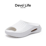 Devo Life的沃软木鞋EVA厚底男女同款凉拖鞋沙滩防水舒适情侣休闲拖鞋23001 白色情侣款 42