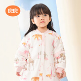 良良婴儿睡袋秋冬加厚款儿童睡袋新生儿分腿款四季通用防踢被 漫步粉·薄夹棉40g-适合20-25℃ M（建议身高70-85cm）