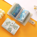 蒙伯斯韩版可爱卡包女生个性女神节卡片夹卡通怪兽多卡位超薄卡片收纳包 绿色小恐龙【20卡位+2证件位】