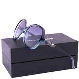 迪亚龙2025新款眼镜女太阳镜圆脸偏光墨镜女韩版潮防紫外线眼镜 蓝色