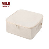 无印良品（MUJI）聚酯纤维棉麻混纺软盒/正方形/附盖/小 原色 长35×宽35×高16cm