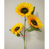润蕾仿真向日葵太阳花假花绢花干花客厅卧室落地摆放花室内装饰花 小号3头90厘米高