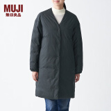 无印良品 MUJI 女式 轻量羽绒便携式 大衣 保暖 BDC11C0A 黑色 M-L