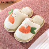 LA CHAPELLE HOMME亲子儿童可爱卡通保暖防滑软底男女棉拖鞋 2302 绿色 24-25