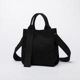 元本良厂帆布包女新款文艺小清新单肩包洋气手提包时尚斜挎小方包 经典黑