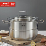BFW BEST FOR WORLDWIDE大蒸锅，加厚食品级304不锈钢，加深大容量，复合底通用各种炉具 【特大号】 1层 32cm