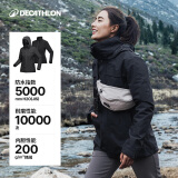 迪卡侬（DECATHLON）冲锋衣男三合一男女夹克防风防水夹克男保暖可拆卸内胆抓绒衣外套 女款 星野黑 L