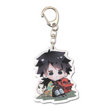 同跃鬼灭之刃双面夹层挂件善逸动漫挂件明信片双面吊坠挂件摆饰动漫 富冈义勇面具 6cm双面夹层