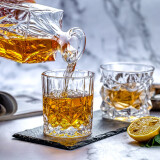 威士忌酒杯家用欧式水晶玻璃洋酒杯酒吧创意钻石八角啤酒杯酒具套装 罗马款290ml 2支装
