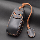 梵之静适用奔驰E300L钥匙套C260/S350/GLB/GLS/GLC/A200级汽车真皮扣包 奔驰-B款经典黑-小怪兽