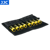 JJC 相机电池收纳包 适用于索尼NP-FW50/FZ100富士W126S/W235尼康EN-EL15C佳能E17 18650锂电池腰包盒 8个18650电池仓+2个拉链袋