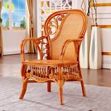 尤立藤椅三件套阳台桌椅茶几组合室内椅单人椅子藤制客厅藤会客洽谈椅 单张椅子(蜜糖色)