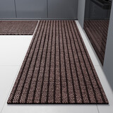 百搭印象家用厨房地垫防水防油脚垫门口防滑垫长条吸水垫子 七条纹-咖啡棕 50*150cm【加长加宽 严丝合缝】