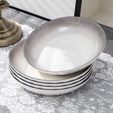 佩尔森（CERAMICS）釉下彩陶瓷米饭碗家用2025新款吃饭碗好看的碗盘餐具套装 8英寸圆盘-4个装 1英寸 饭碗