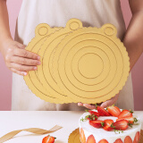 魔幻厨房 奶油蛋糕垫金色蛋糕硬纸垫慕斯生日蛋糕底托硬加厚圆形金色卡托 圆形8英寸-5个装