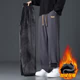 顶峰保罗（Dingfengbaoluo）美式休闲裤男秋冬重磅加绒加厚时尚保暖阔腿卫长裤子DFK41深灰L